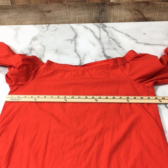 Free People Red Off The Shoulder Sleeve Blouse - Picture 6 of 12